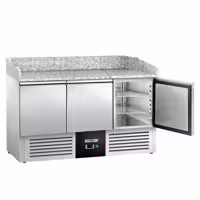 Commercial Pizza Prep Counter - Granite Top PREMIUM - 1400x700mm - with 3 doors