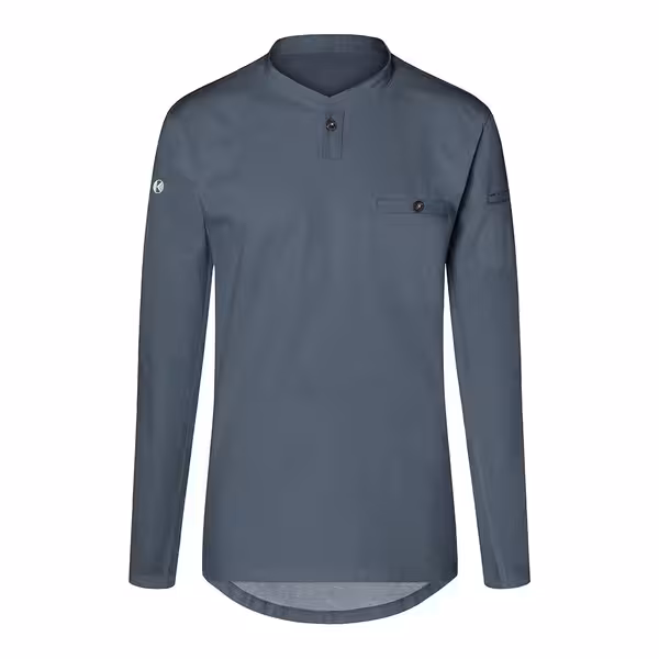 (6 pieces) KARLOWSKY | Men's Long Sleeve Performance Work Shirt – Anthracite - Size XS - Slim Fit