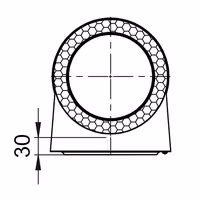 Revizijski element s vratima - s kutijom - od nehrđajućeg čelika - Duljina: 426 mm - Ø 350 mm