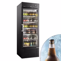 Frigorífico expositor de bebidas SUPERCOOLER - 687mm - 500L - interior em aço inoxidável - com 1 porta de vidro - com indicação/painel digital de temperatura - Preto - arrefece abaixo de 0 °C