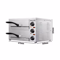 Electric Pizza Oven - Double Deck - 1+1 - Ø 33cm (13") - 230V Single Phase - Mechanical Controls - up to 300°C
