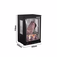 Dry Aging Skříň na zrání masa - 590 mm - 1 skleněné dveře - Černá