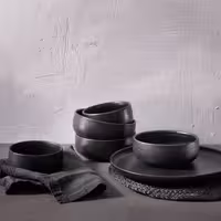 (6 adet) Tatlı / Salata Kasesi - Porselen - Universe - 450ml - yuvarlak - Ø110mm - Derinlik:55mm - Siyah