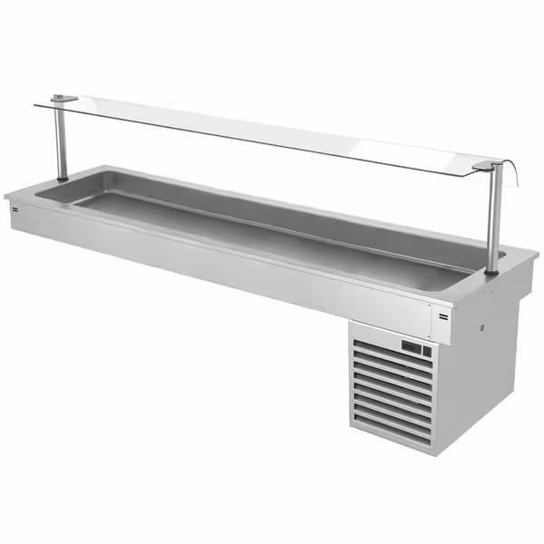 Ugradno rashladno korito - 2110 mm - od +2 do +8 °C - 6x GN 1/1 - 410 W - sa zaštitnim staklom