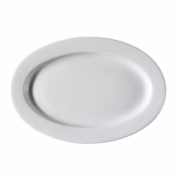 (12 adet) PERA - Sunum Tabağı Oval - Porselen, 280x210mm, Beyaz