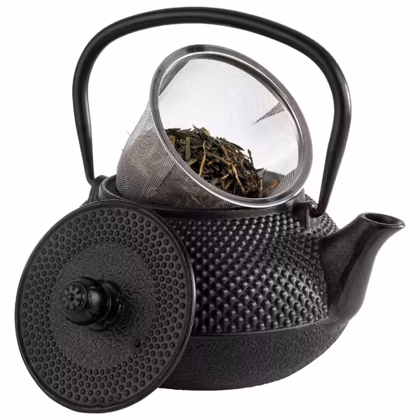 Çay Demliği ASIA - 0,8L - Dökme demir - Çelik Süzgeçli - Siyah