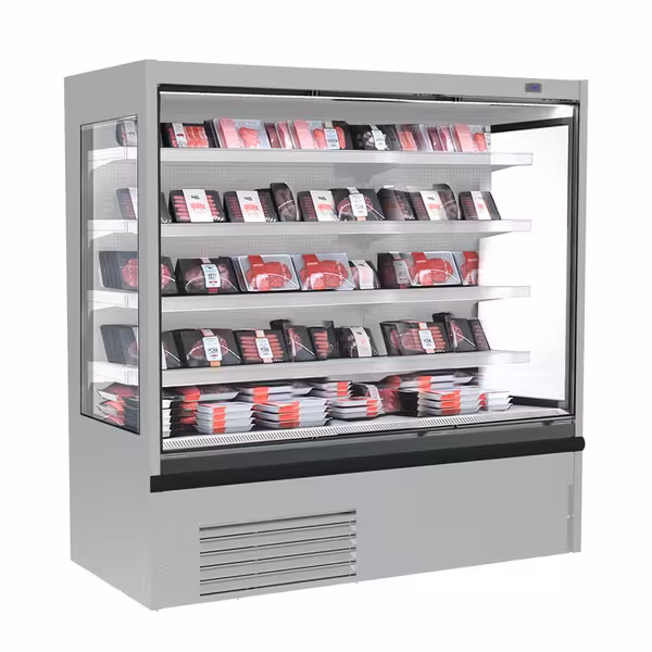Commercial multideck display fridge - Open front - 1875mm - 683L - with 4 shelves - incl. night blind