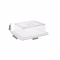 (6 pcs) Display Cover - GN 1/2 - Polycarbonate - 325x265mm - Height: 95mm