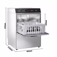 Lauaalune klaasipesumasin 40×40 cm - Manuaalne - 2,97 kW - koos: Pesuaine- ja loputusvahendi pump, tühjenduspump