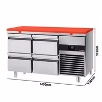 Külmvitriin PREMIUM - 1400x700 mm - 281 l - ventileeritud jahutus - Värv punane