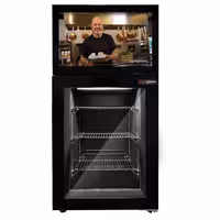 Mini zamrzivač - 460 mm - s jednim staklenim vratima i ugrađenim 19" LCD zaslonom - crna