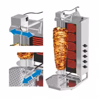 Electric Doner Kebab Grill (Shawarma/Gyros) - 5 Burner - up to 80kg - 9kW - incl. 2 double doors & drip tray