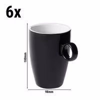 (6 adet) BART COLOUR CAFE - Kahve Fincanı - 230ml - Siyah