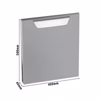 Vrata podkonstrukcije - 400x40x500 mm - AISI 304 nehrđajući čelik | lijevi smjer otvaranja - za kuhinjske linije LORENZO 700 i 900