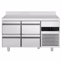 Rashladni pult PREMIUM - 1400x700 mm - 281 l - Ventilirano hlađenje - s 4 ladica - Podignuti rub