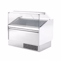 Ice Cream Display Freezer | LEVI - 1620mm - Static cooling - with LED lighting - for 9+9 x 5 litres Napoli pans - White