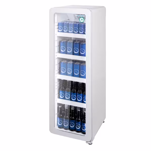 GASTRO-COOL | Rashladna vitrina za pića - 418 mm - 140 l - uski - s 1 staklena krilna vrata & LED osvjetljenjem