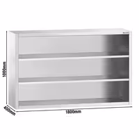 خزانة حائط ستانلس ستيل PREMIUM - 1800x400mm - بدون باب انزلاقي - ارتفاع 1000 mm