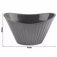 (48 adet) Kase - Melamin - MINI - 70ml - köşeli - taşıma kulplu - 95x55mm - Derinlik:55mm - Gri
