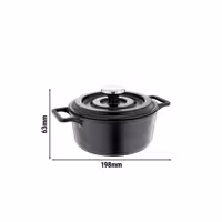 Traktörpanna i gjuten aluminium - Ø 14 cm - Non-stick - med glaslock - för induktion - svart