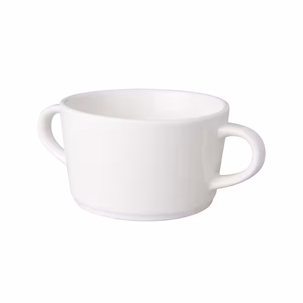 (6 adet) BUDGETLINE - Kulplu Çorba Kasesi - Ø100mm - 300 ml - Beyaz