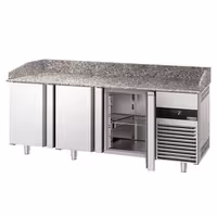 Stół chłodniczy do pizzy PREMIUM – 2100 x 800 mm – z 3 drzwiami