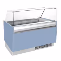 Ice Cream Display Freezer | LIAM - 1560mm - with LED lighting - for 13 x 5 litres Napoli pans - Light Blue - Static cooling