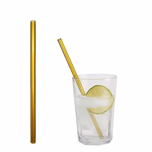 (50 adet) Cam Pipet - 200mm - ø 8mm - düz - Gold - dahil 1 Naylon Temizlik Fırçası