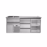 Pivski šank PREMIUM PLUS - 1950x700 mm - 1 Staklena vrata & 3 Ladice