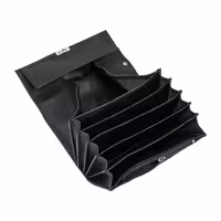 KARLOWSKY | Waiter Wallet – Leather - Black - 18.2 × 12.5 cm - 6 Note Pockets - Integrated Chain & Carabiner