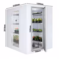 Külmkamber (0…+8 °C) - 1500x2100 mm - 3,50 m³ - 3 klaasseinaga