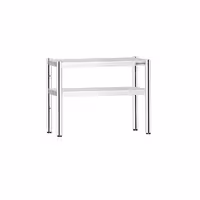 Pöytähylly - ruostumattomasta teräksestä - 2 tasoa - 800x370 mm - korkeussäädettävä
