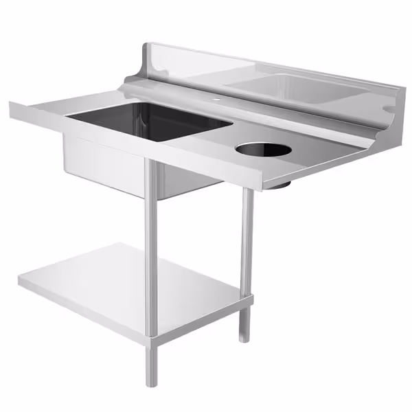 Inmatningsbänk - 1 200 mm - Anslutning höger - med 1 ho & avfallsnedkast - för DS430