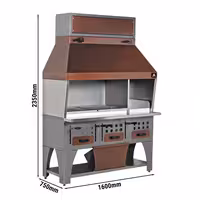 Wall-Mounted Charcoal Grill - 1.6m