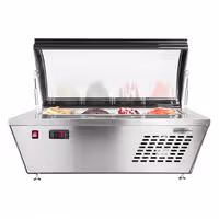 Vitrină de înghețată de masă - 805 mm - pentru recipiente de gheață de 4 x 5 litri