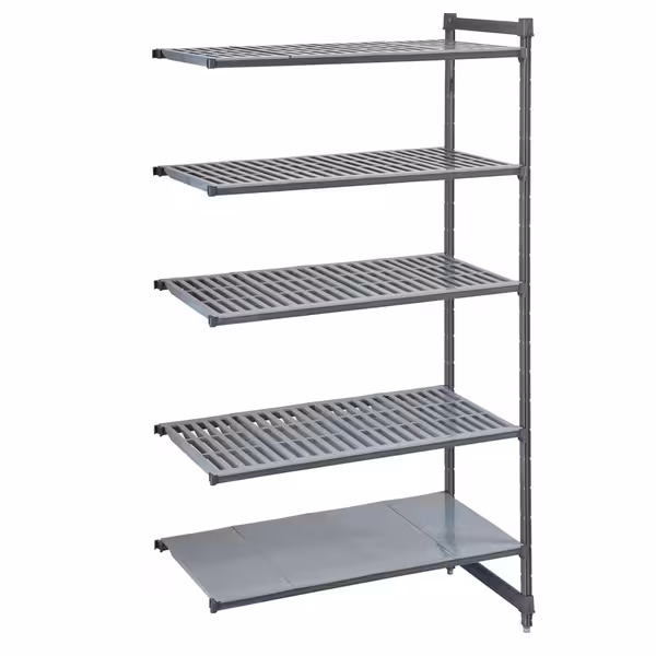 CAMBRO | Camshelving® - Basics Plus - رف تمديد - 718 مم - مزوّد بـ 4 أرفف شبكية ورف واحد مغلق -