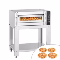 Electric Deck Pizza Oven - Single Deck - Refractory Stone Deck - 4 x Ø 30cm (12") - Mechanical Controls - with Stand