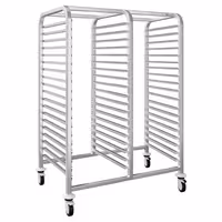 Inox s vodilicama kolica za pekarske plehove - za 30 plehova 600x400 mm - kotači Ø 125 mm (2 s kočnicom)