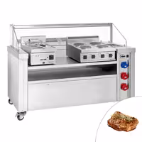 Mobilní varná stanice - 1600x850 mm - výška: 1170 mm - vč. elektrického sporáku & Bain-marie