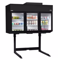 Lasiovellinen seinäkylmäkaappi PREMIUM - 2100 mm - 594 l - -23 – -18 °C tai -6 – 6 °C - mukana 4 kaksinkertaiset lasiovet & 6 hyllyä - musta