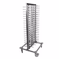 Tabak İstif Arabası - Çift Sıralı - 80 Tabak Kapasiteli - Ø 16-32cm - Tekerlekli
