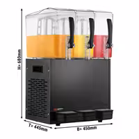 Commercial Juice Dispenser - 3x polycarbonate tanks with tap - 3x 10 Litres - 600W - Black - incl. drip tray