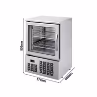 Mini zamrzivač - inox kućište - 570 mm - neto 95 l - s jednim staklenim vratima