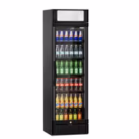 Frigorífico expositor de bebidas - 595mm - 347L - 1 porta de vidro & painel publicitário iluminado - com indicação/painel digital de temperatura - Preto