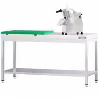 Rozsdamentes acél munkaasztal PREMIUM - 2000x700 mm - alsó polccal - 1/2 vágódeszka zöld - tartozék