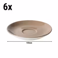 (6 kom) BART COLOUR CAFE - Tanjurić za cappuccino - Ø 155 mm - Braun
