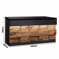 Kassentisch TORONTO - 1800mm - Holzfront - schwarze Granit-Arbeitsplatte