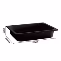 (6 pcs) Melamine Gastronorm Tray GN 1/2 - ECO - Black - 3.4L - Depth: 65mm