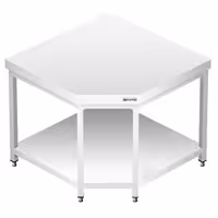 طاولة عمل ستانلس ستيل زاوية PREMIUM - 1000x600mm - مع رف سفلي