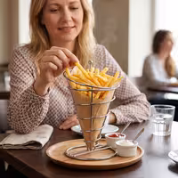 Držač za posluživanje pomfrita – kromiran